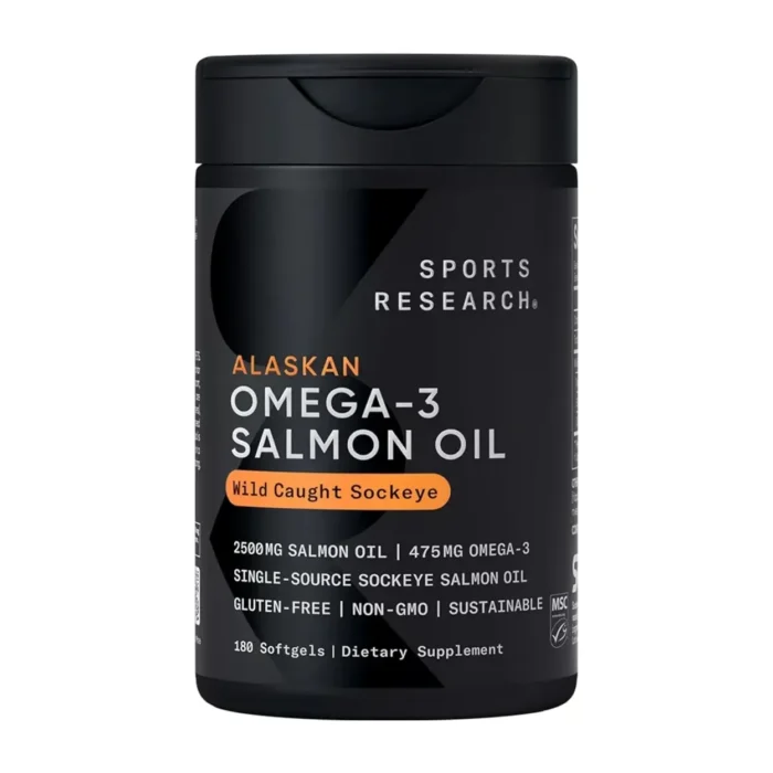 Aceite de Salmon de alaska Omega 3 Sports Research 180 Softgels - Imagen 1