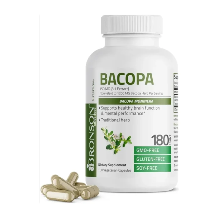 Bacopa Monniera 150 mg Bronson 180 Cápsulas Vegetales - Imagen 1
