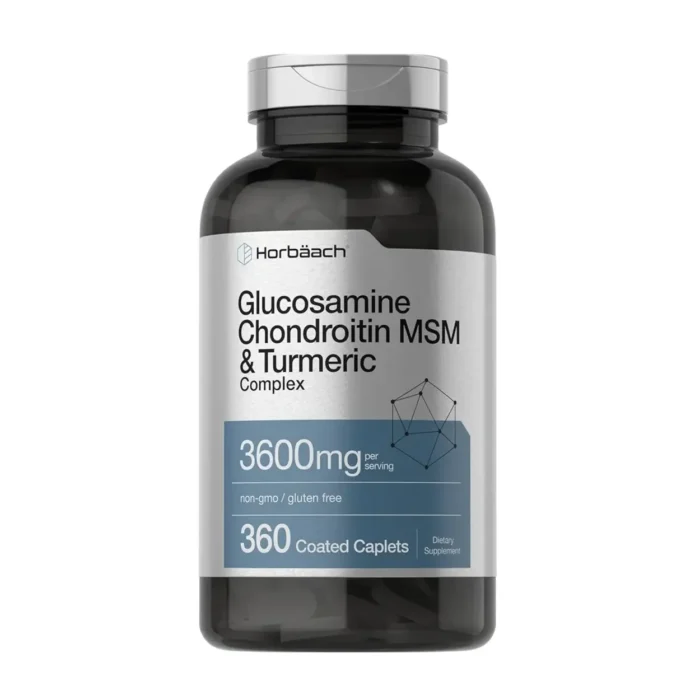 Glucosamina, Condroitina, MSM y Curcuma 3600 mg Horbaach 360 Caplets - Imagen 1
