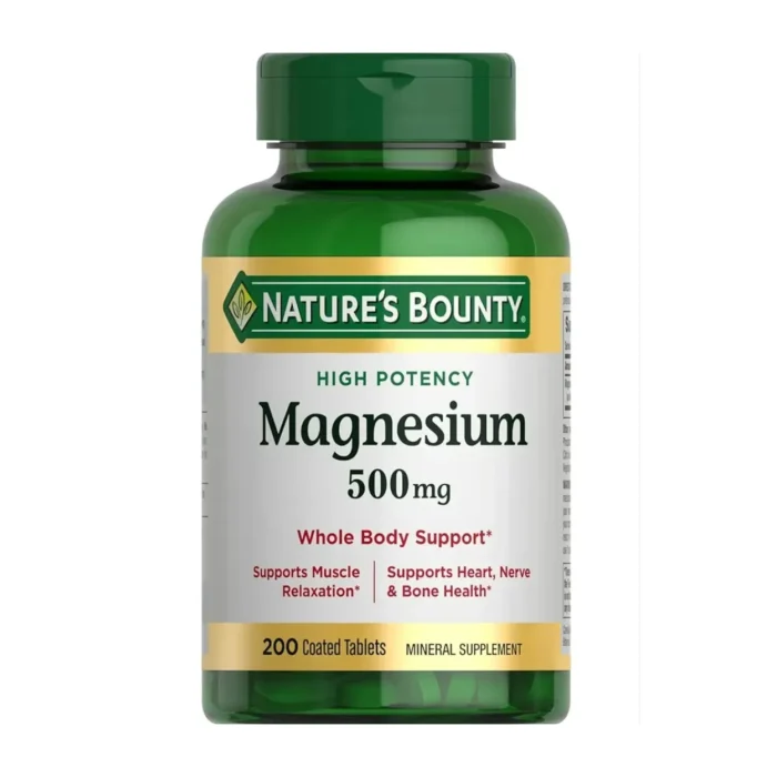Magnesio 500 mg de alta potencia Nature's Bounty 200 Tabletas - Imagen 1