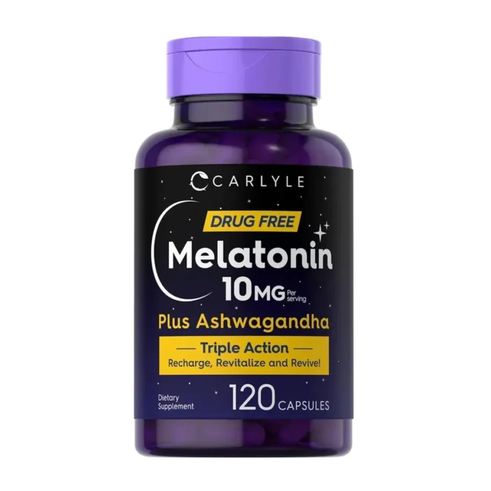 Melatonina 10 mg Plus Ashwagandha 120 Cápsulas - Imagen 1