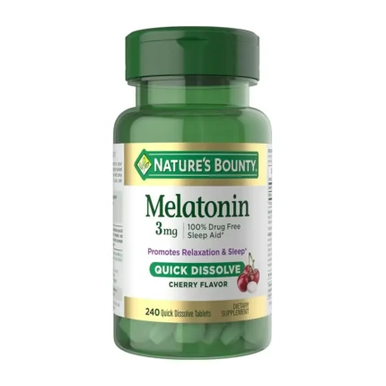 Melatonina 3 mg Rápida Disolución Nature's Bounty 240 Tabletas