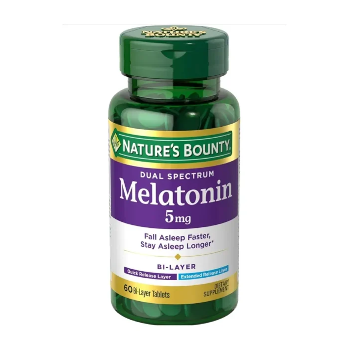 Melatonina 5 mg de Espectro Doble Nature's Bounty 60 Bi-Layer Tablets - Imagen 1