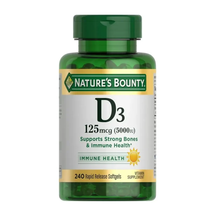 Viitamina D3 5000 IU Nature's Bounty 240 Rapid Release Softgels - Imagen 1
