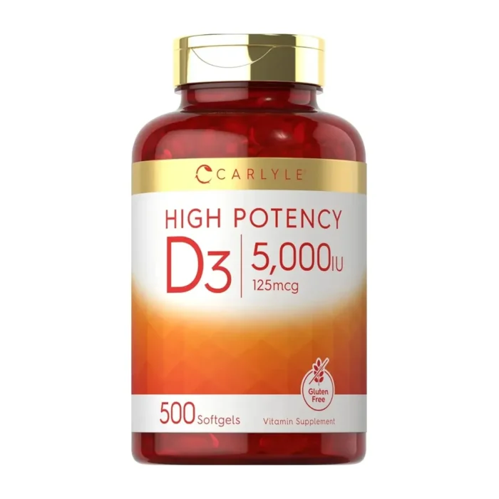 Vitamina D3 125 mcg 5000 IU Carlyle 500 Softgels - Imagen 1