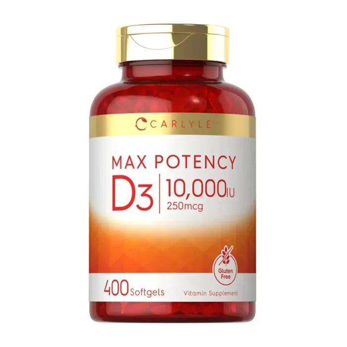 Vitamina D3 250 mcg 10000 IU Carlyle 400 Softgels - Imagen 1