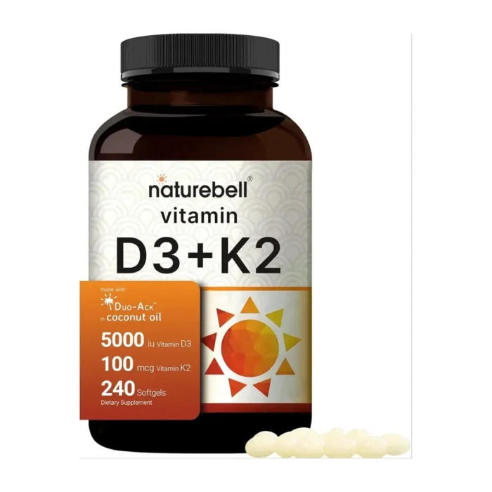 Vitamina D3 5000 IU + K2 100 mcg NatureBell 240 Softgels - Imagen 1