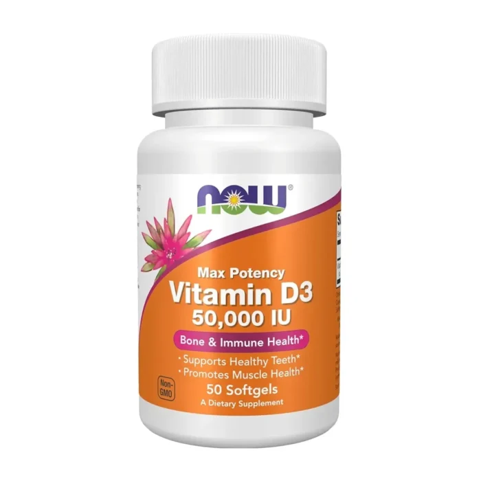 Vitamina D3 50000 IU Now 50 Softgels - Imagen 1