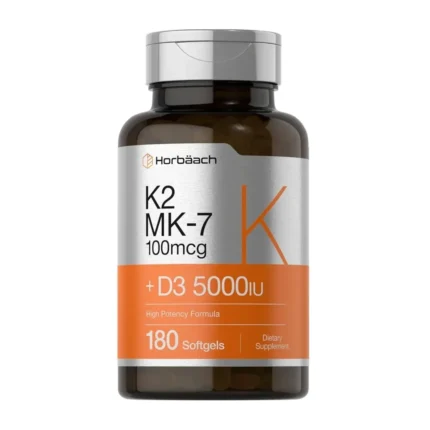 Vitamina K2 MK7 100 mcg + D3 5000 IU 180 Softgels