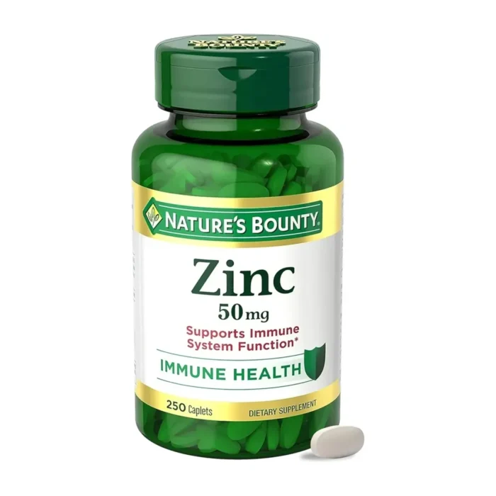 Zinc 50 mg Extra Fuerza Nature's Bounty 250 Caplets - Imagen 1