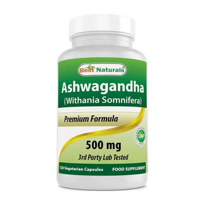 ashwagandha 500 mg Best Naturals 120 Cápsulas Vegetales - Imagen 1
